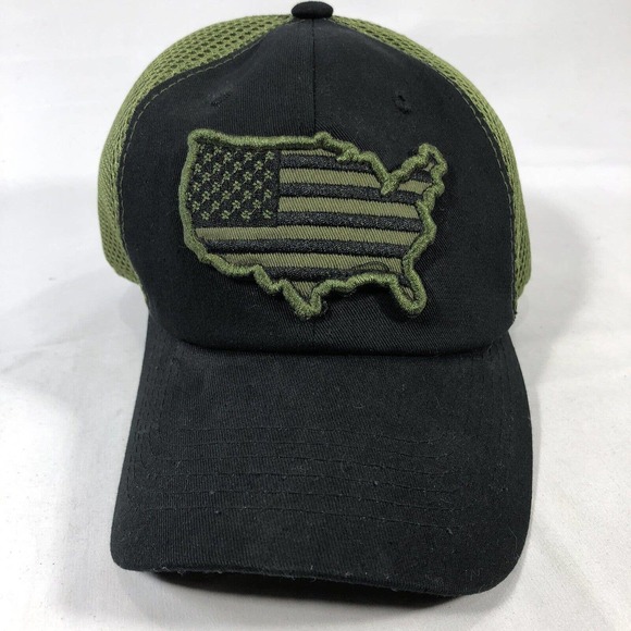 nobrand Other - American Flag USA Hat Cap Green Black Adjustable One Size Fits Most OSFM Patch